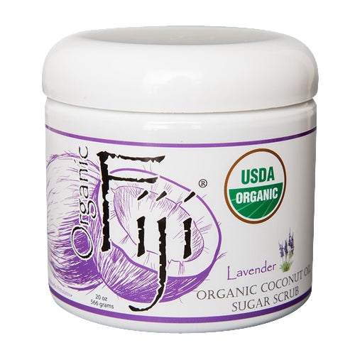 Organic Fiji Coconut Oil Sugar Polish Body Scrub, Lavender, 20 Oz